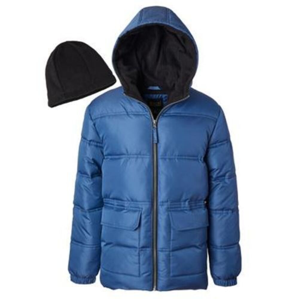Xtreme Outfitters Boys Delft Blue Puffer Jacket‎ With Beanie Size 5/6